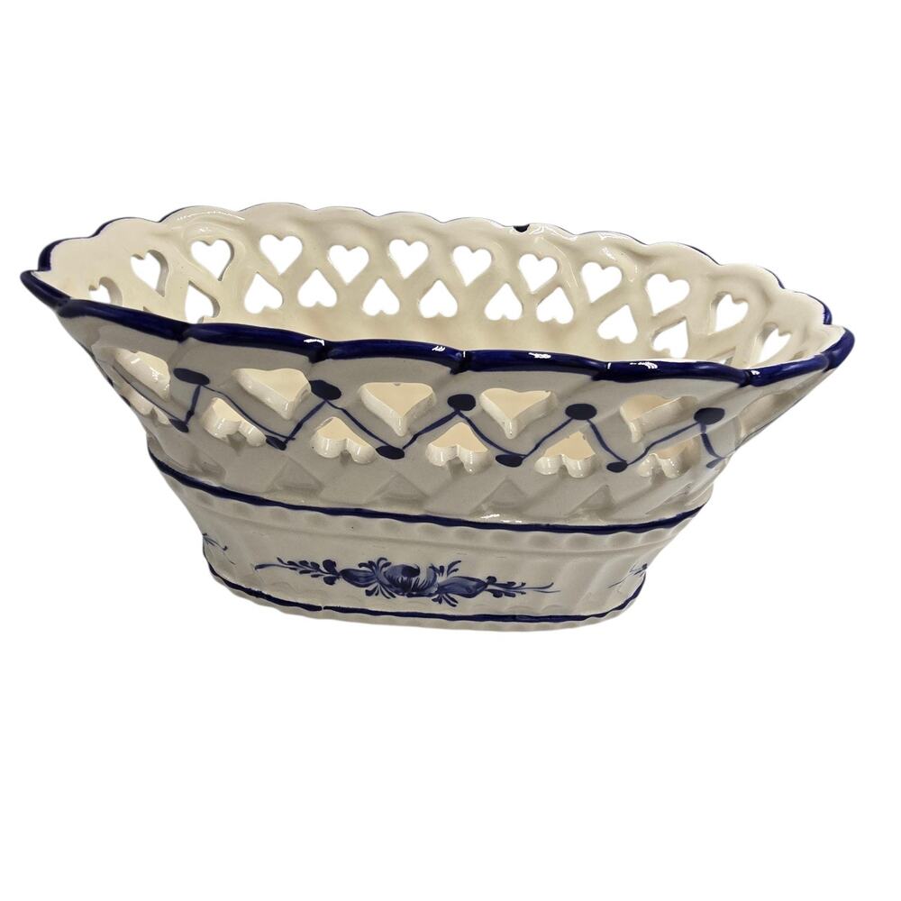 Portugal Floral Lattice‎ Ceramic Lattice Bowl Signed RCCL Hand Painted Numbered